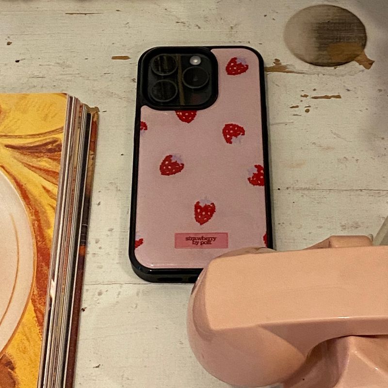 epoxy strawberry berry pattern case