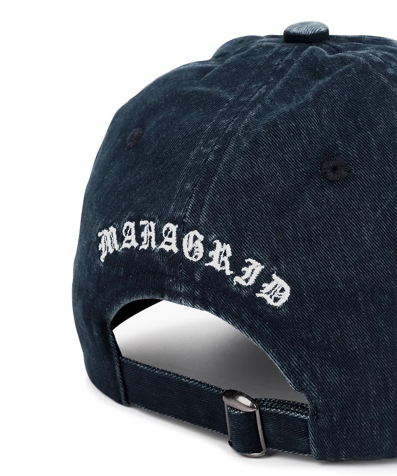 VINTAGE WASHED SLASH LOGO BALL CAP_NAVY