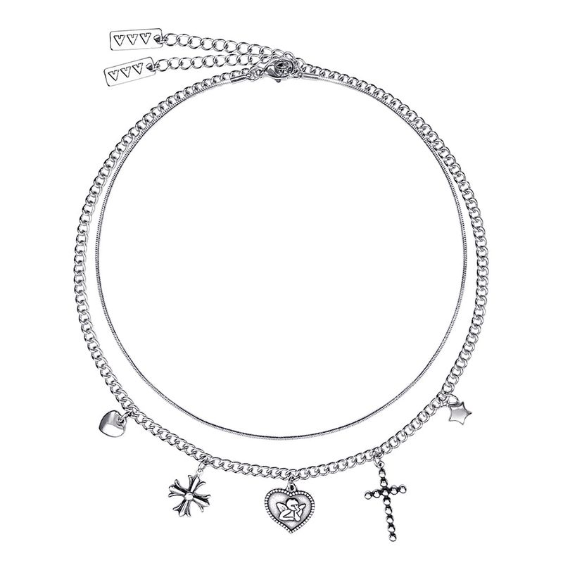 VVV（ブイブイブイ）の「[SET] HEART STAR CROSS LAYERD NECKLACE（Accessories）」