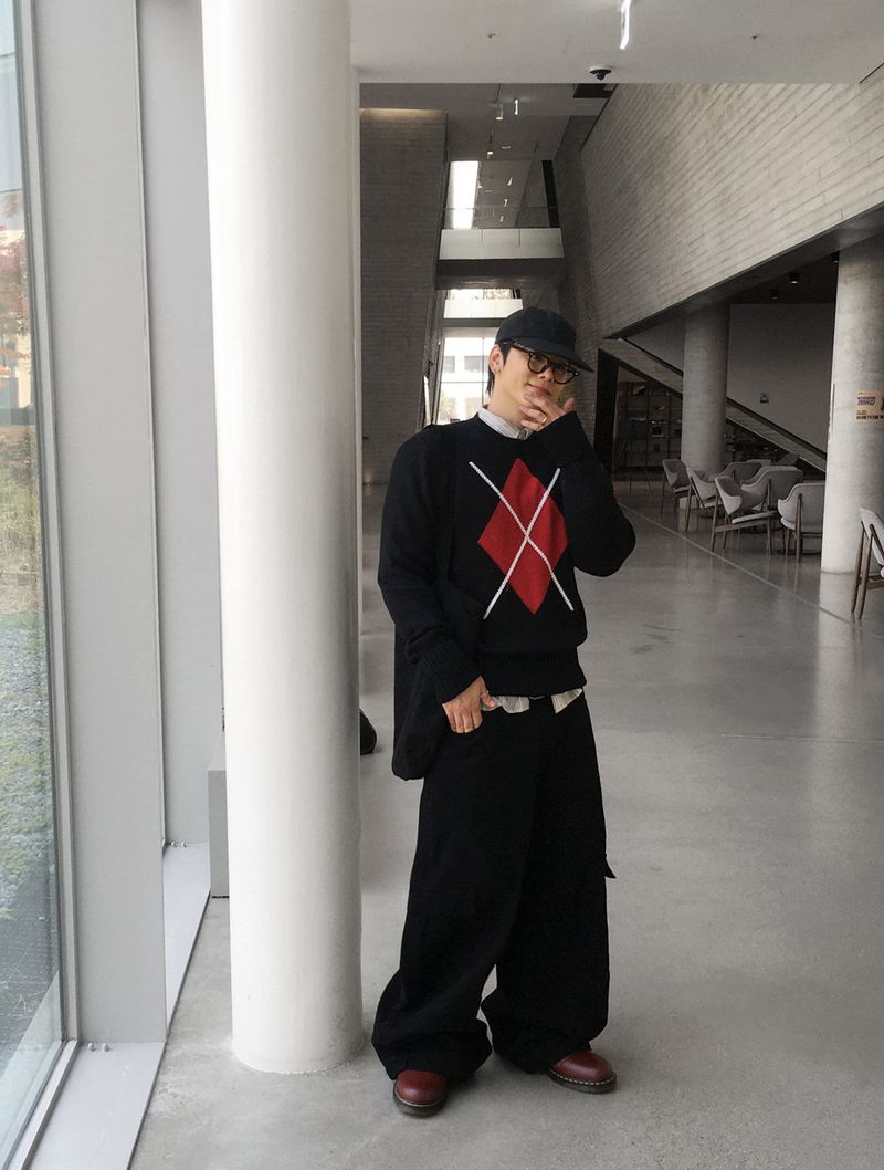 No.1493 D roll-up button KNIT (3color)