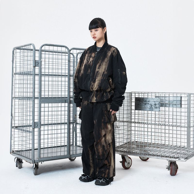PEOPLEOFTHEWORLD（ピープルオブザワールド）の「タイダイシャーリング MA-1 ジャンパー (BLACK)（ジャケット/アウター）」