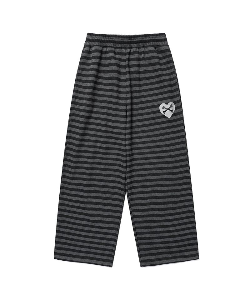 STRIPED KITTEN WIDE SWEAT PANTS BLACK(CV2GFFPA04A)