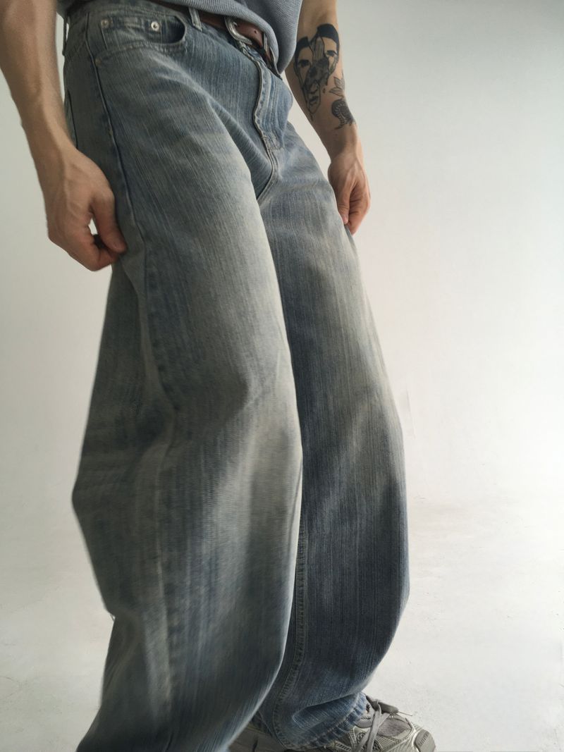 stripe curved denim(2colors)