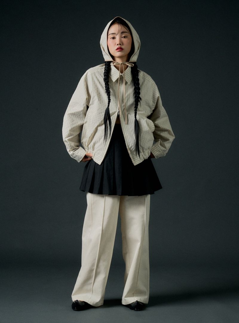 Checkboard jumper (beige)