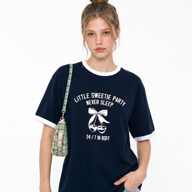 LITTLE CHERRY RINGER T-SHIRT (3color)