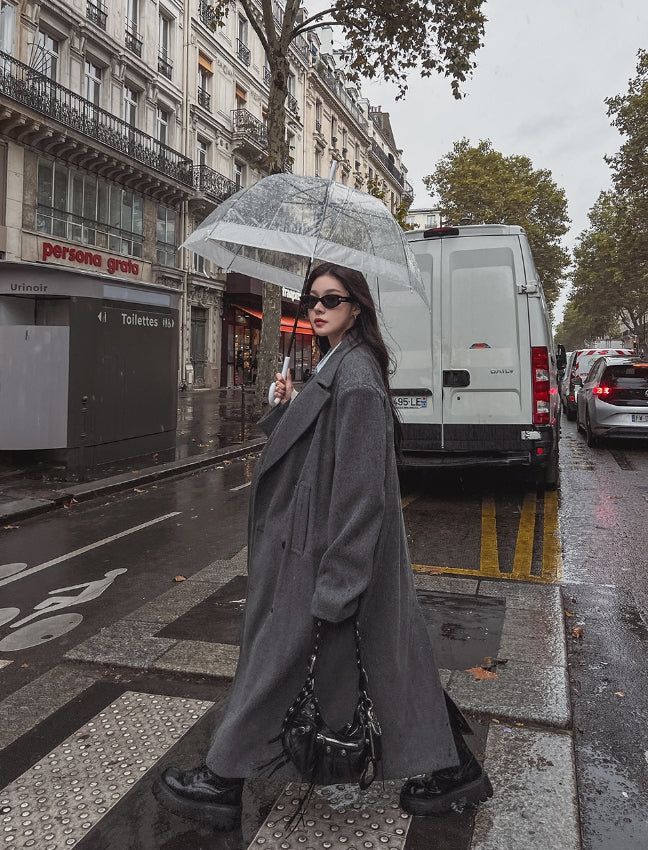Moi Side Pocket Double Long Coat