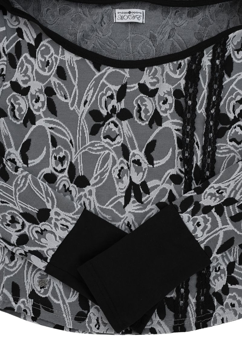 [ID] Floral Jacquard Set-up (Top) (Gray)