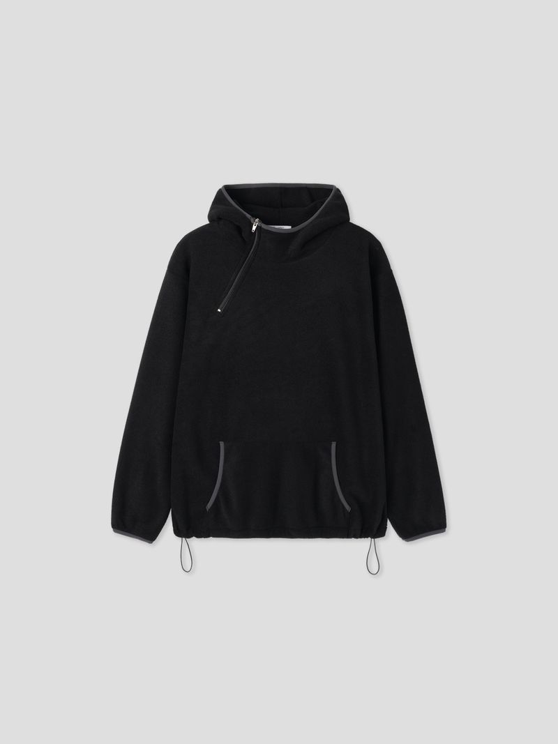 Foil fleece diagonal half-zip 4C