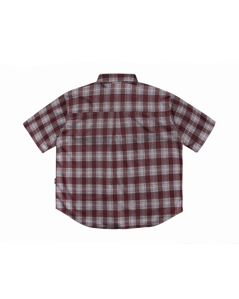 DirtyCoins Bluestar Check Shirt Red
