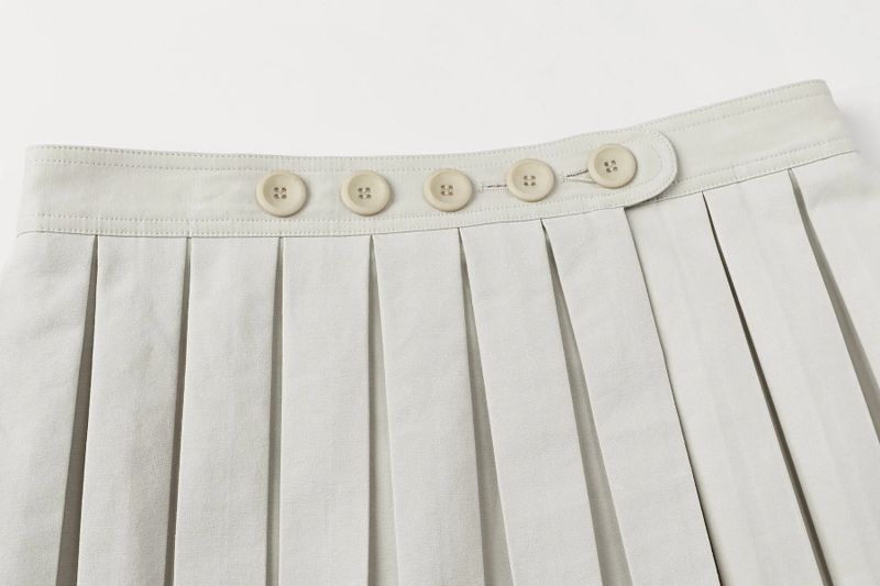 Button wrap skirt - light beige