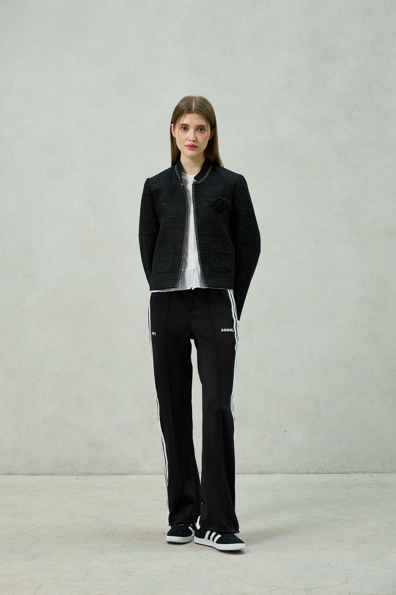 AGLOW TWEED JACKET / BLACK