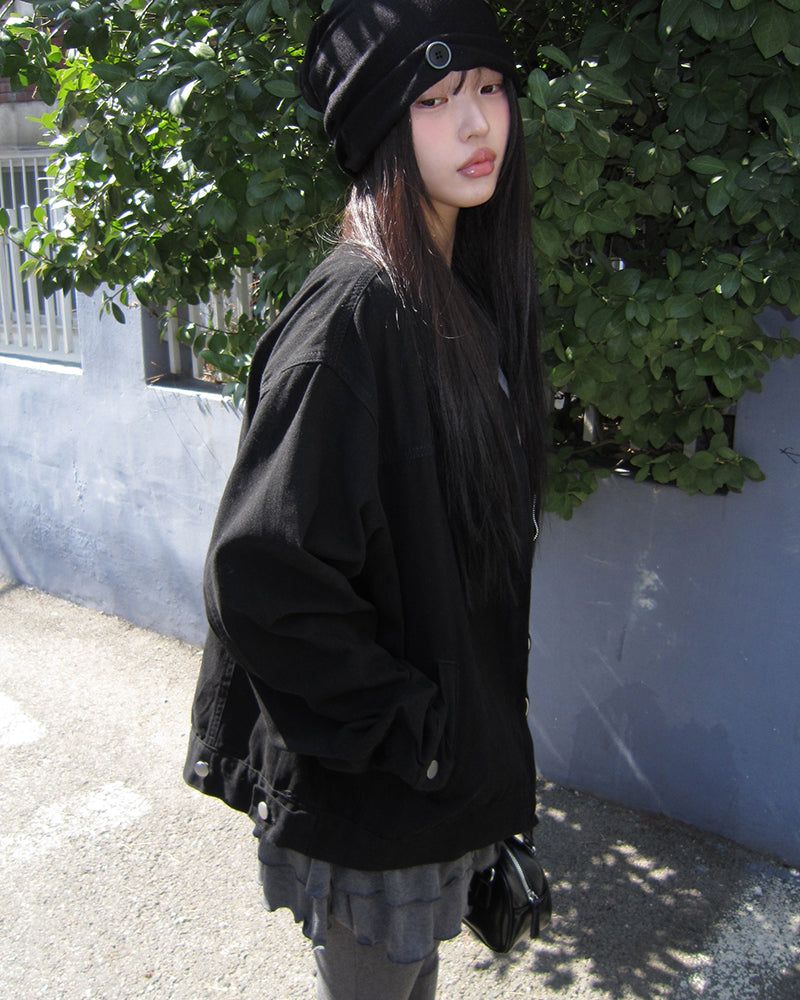 Luken Semi Crop Washed Collar Jacket