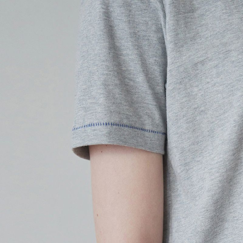 Grain cotton half t-shirt