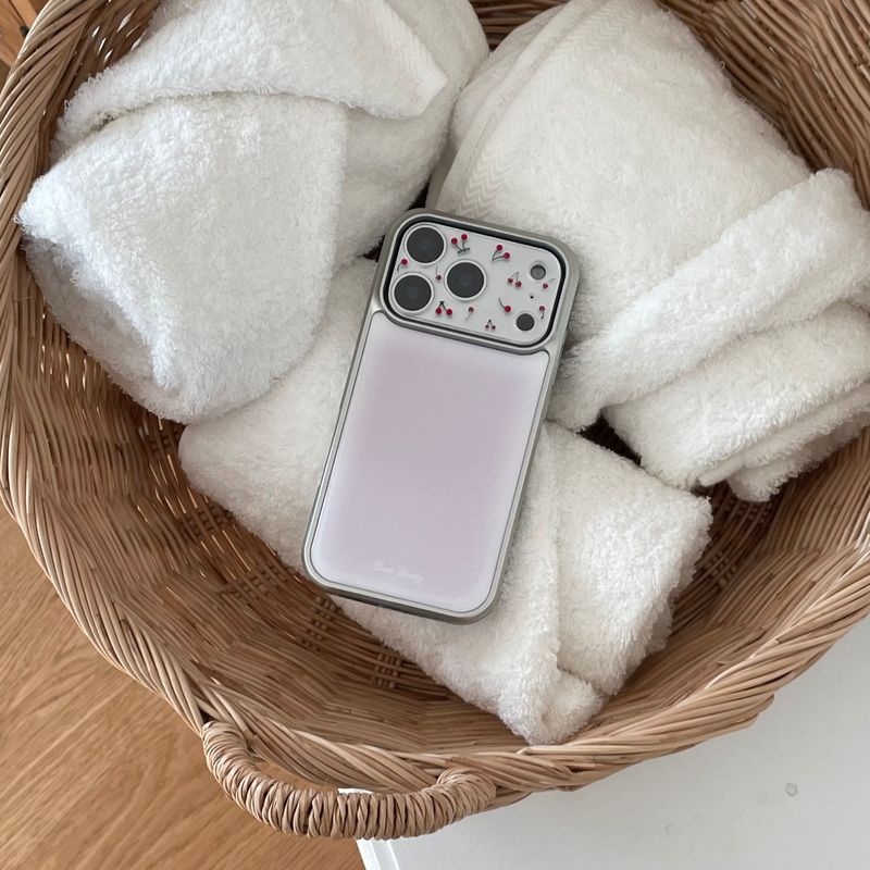 pink silver bumper case