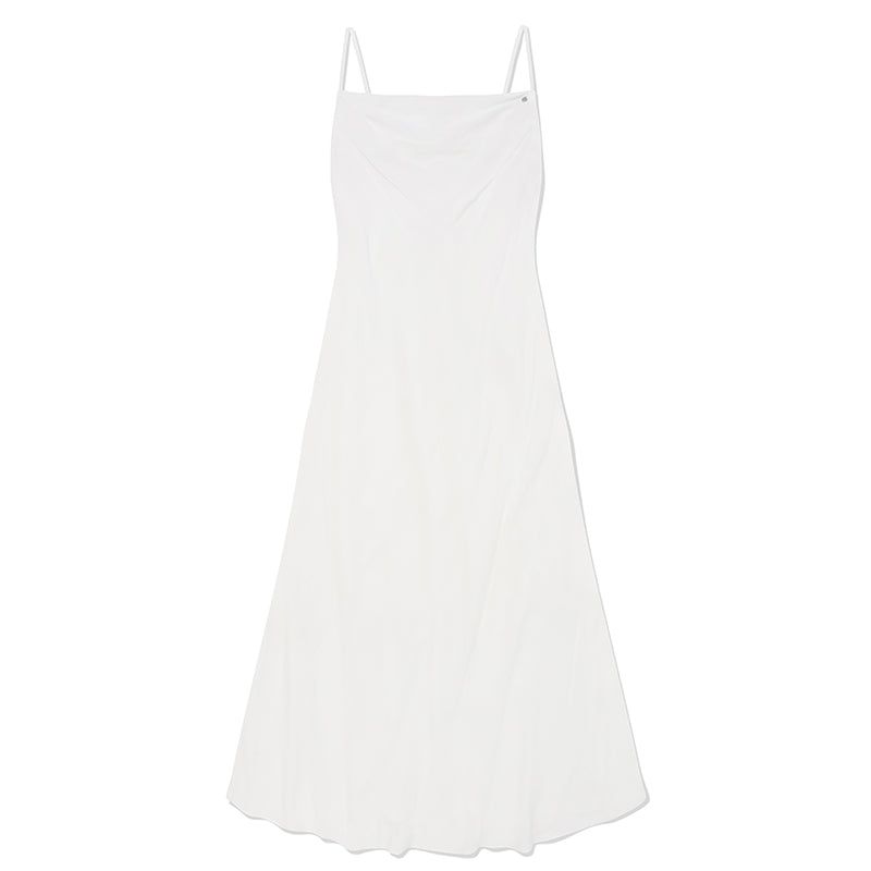 BACK POINT MAXI SLEEVELESS DRESS [IVORY]