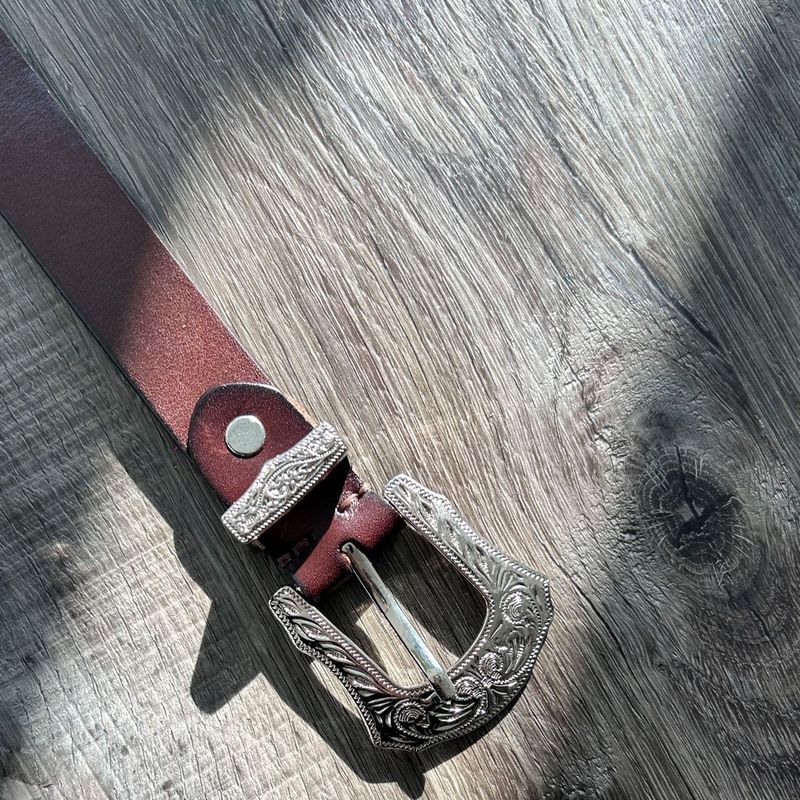 Burgundy Engraved Belt
