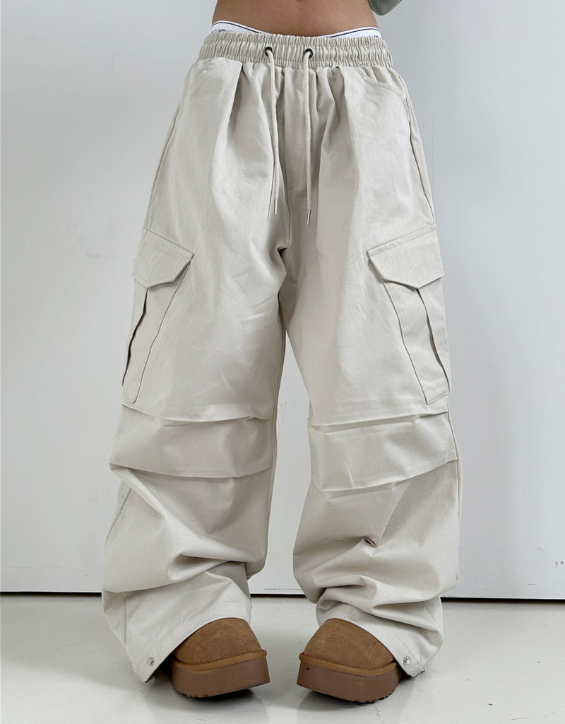 BUTTON CHANGE JOGGER + WIDE🤍🖤🤎 - 3 COLORS
