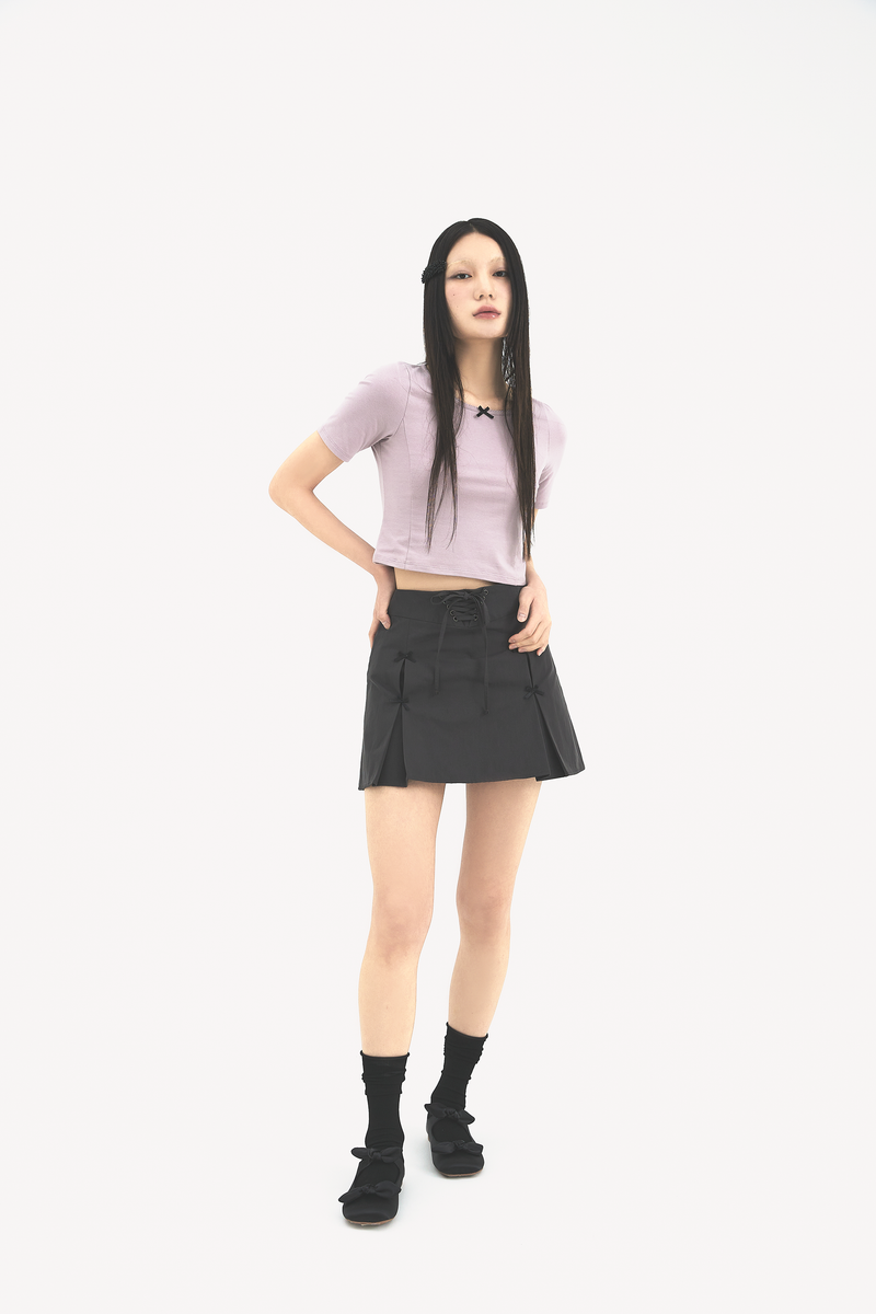 Ribbon pleats skirt