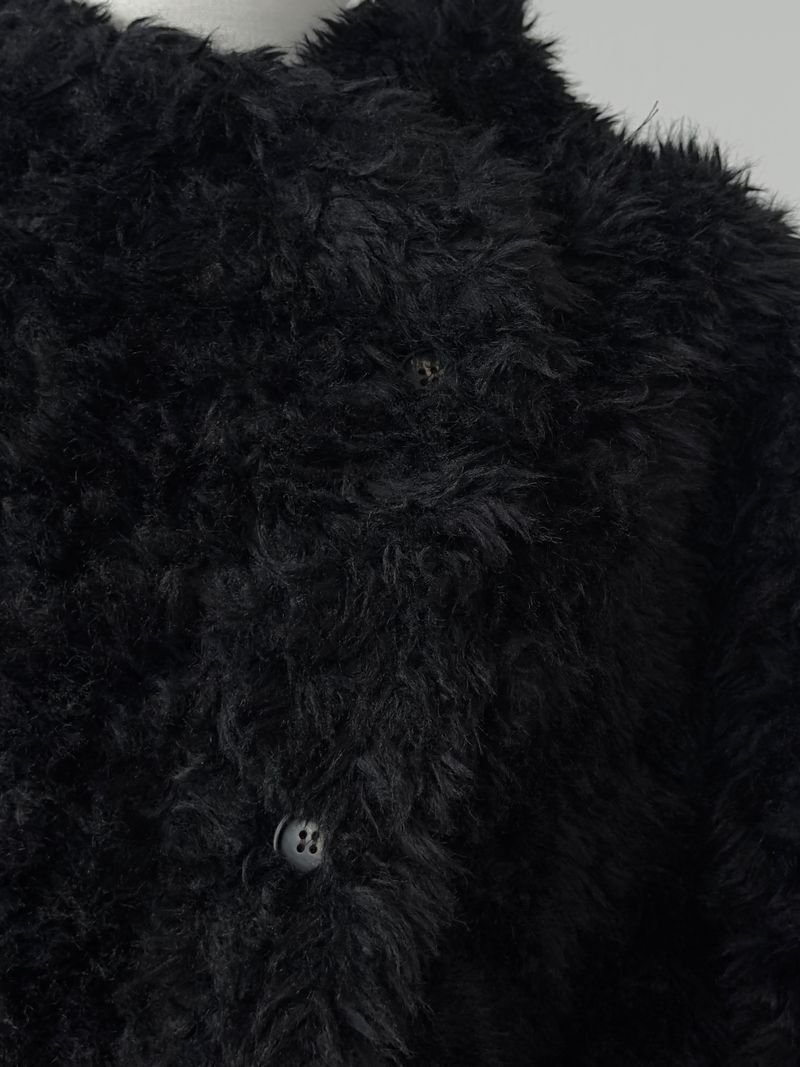 noir chic teddy fur jacket