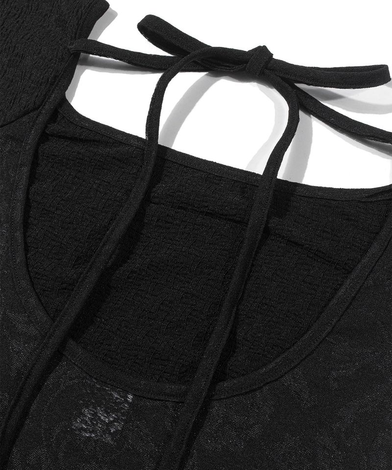 SPUARE NECK  BACKLESS RAGLAN TOP_Black