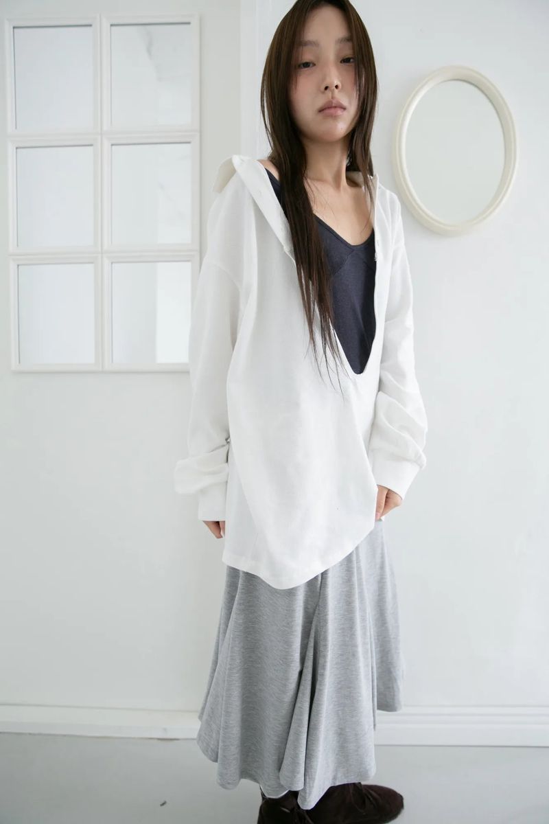 open button collar top(2colors)