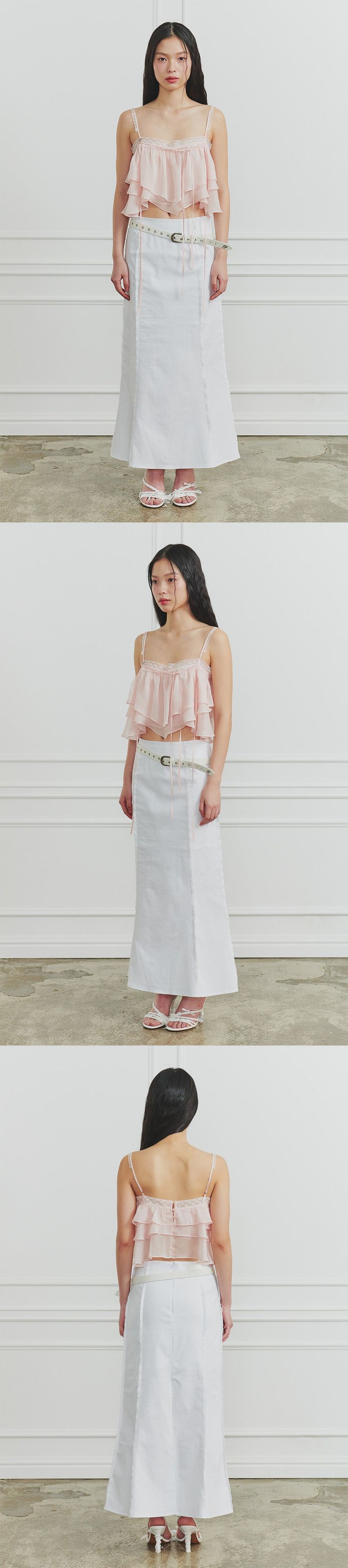 MERMAID FRILL TOP pink