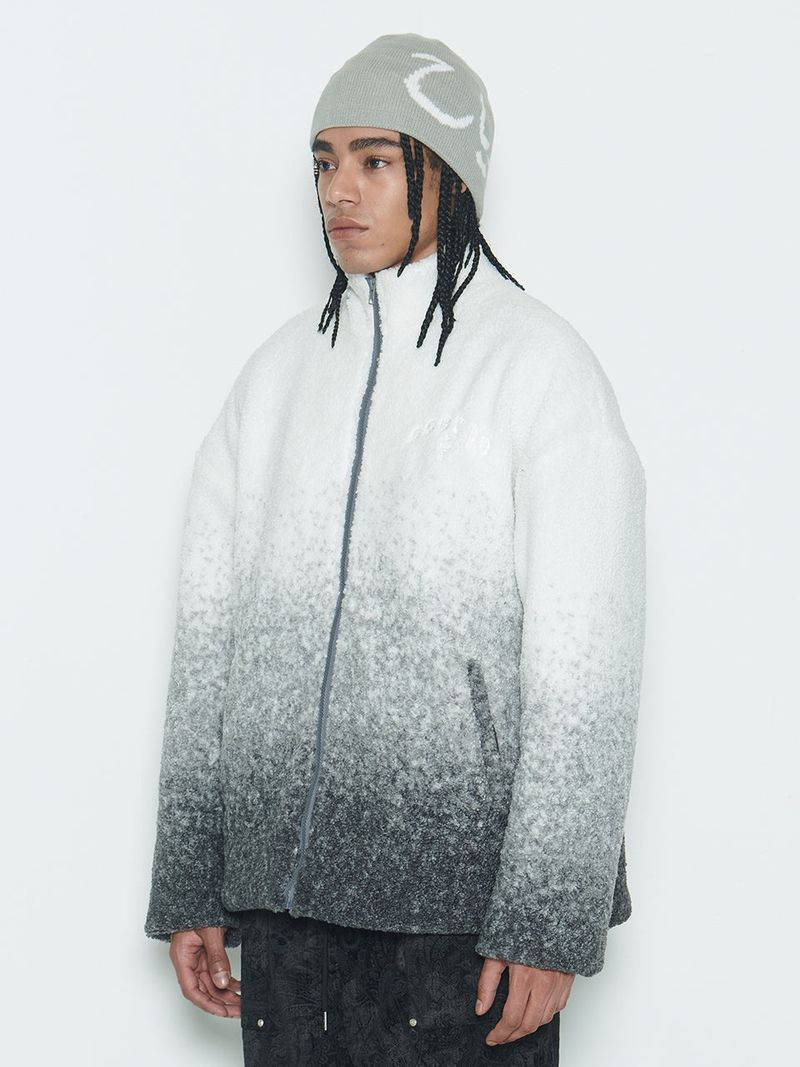 Grey Gradation Sherpa Fur Jacket