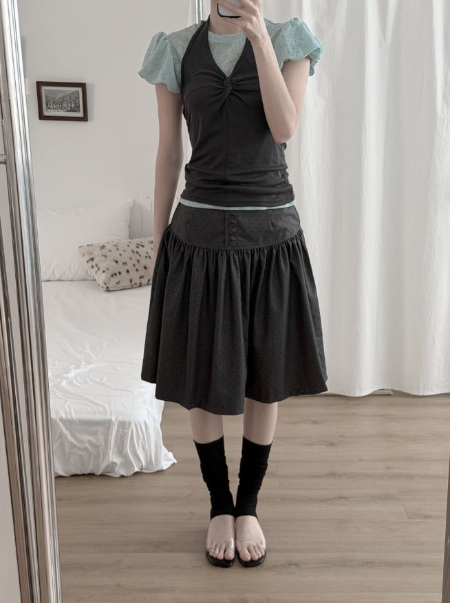 Tib Dot Midi Skirt