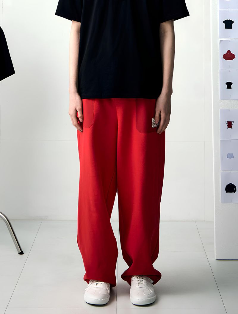 UPDRAFT（アップドラフト）の「[UPDRAFT]PATCH POCKET COTTON SWEAT PANTS RED for men（Pants）」