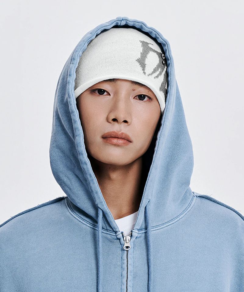TRIBAL MGD STUD KNIT BEANIE_IVORY
