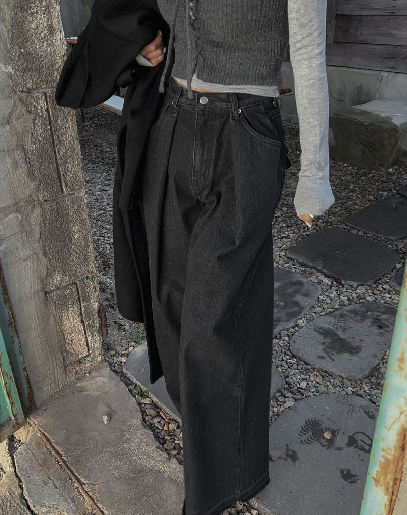Stone Pintuck Wide Pants