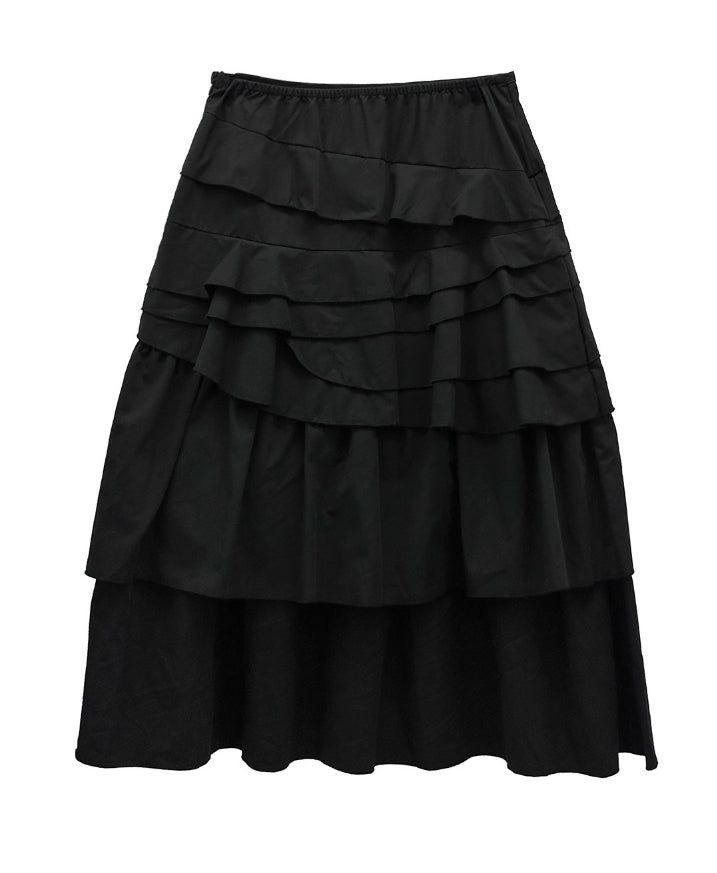 Anple Unbalanced Frill Tiered Skirt