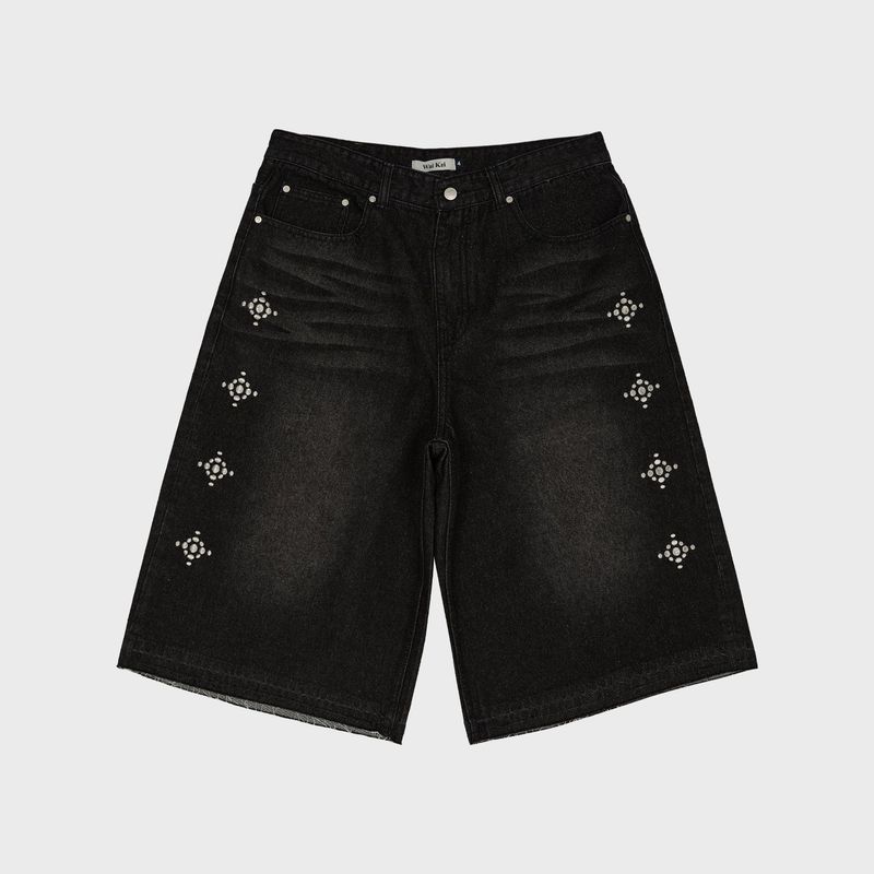 Western Stud Bermuda Denim Pants