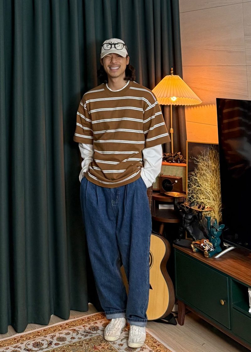 Striped Layered Long-Sleeve 2COLOR