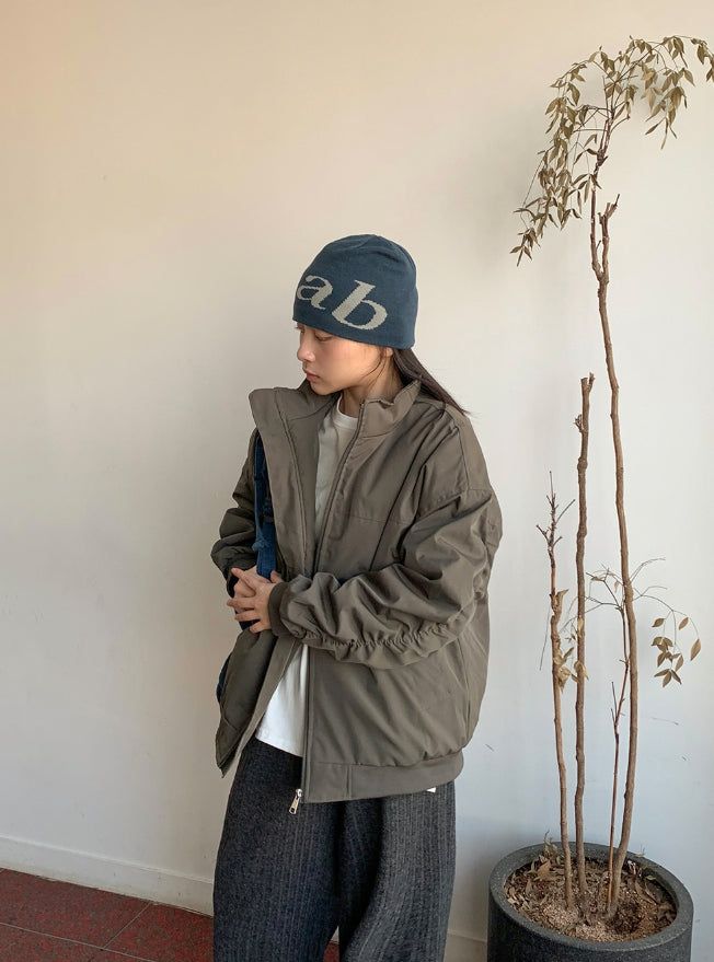 Hante Shirring Quilted Flight Jacket