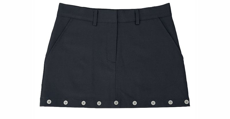 studded silver button skirt (2color)