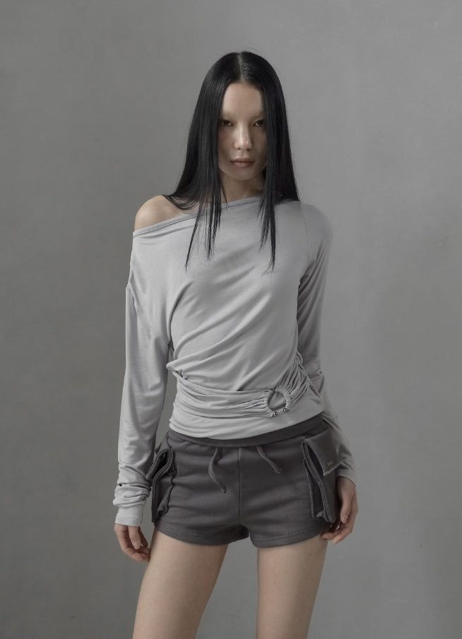 mnem（ムネム）の「26SS★ [mnem] Ring Panel Boat Neck Top（Tops）」