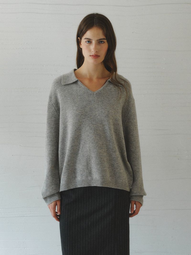 SERIN v-neck collar wool knit