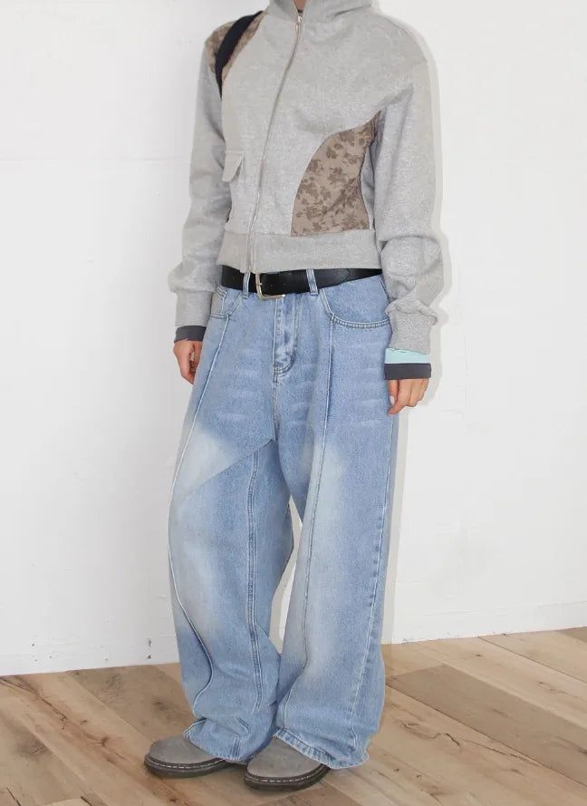 SEAM WASHED WIDE DENIM