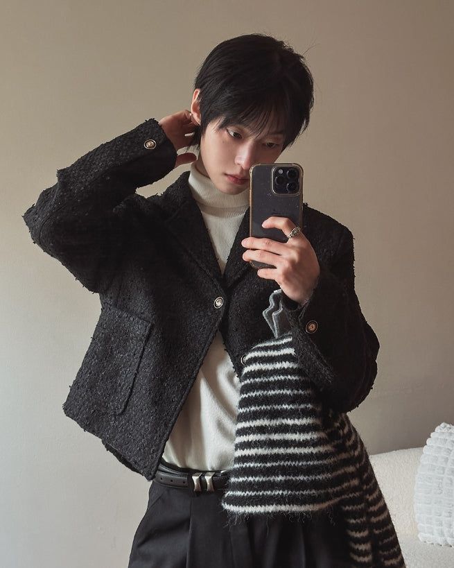 Flat Cropped Tweed Jacket