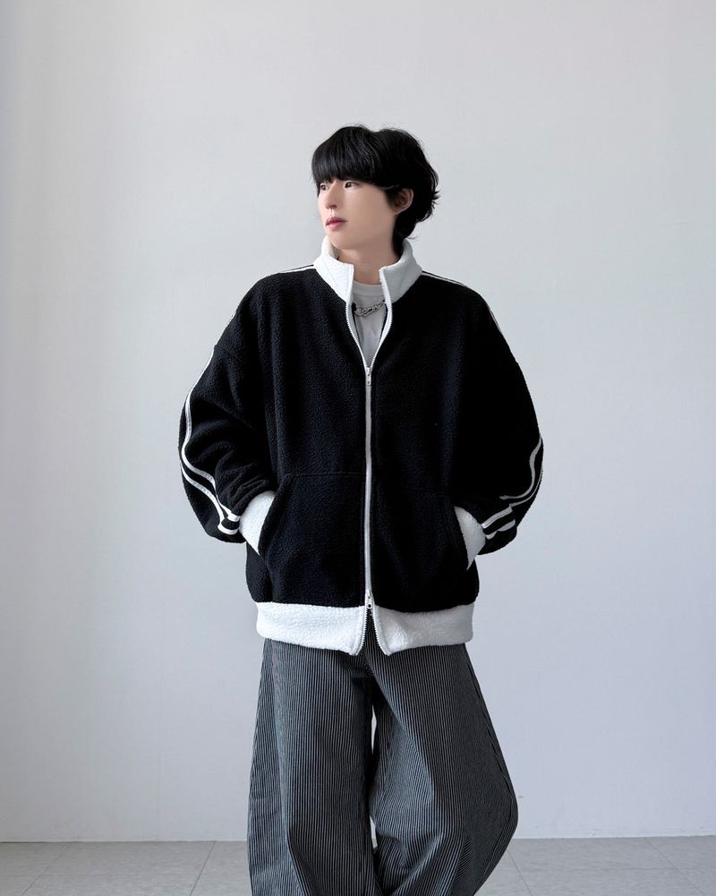 Dobby Fleece Track Zip-up