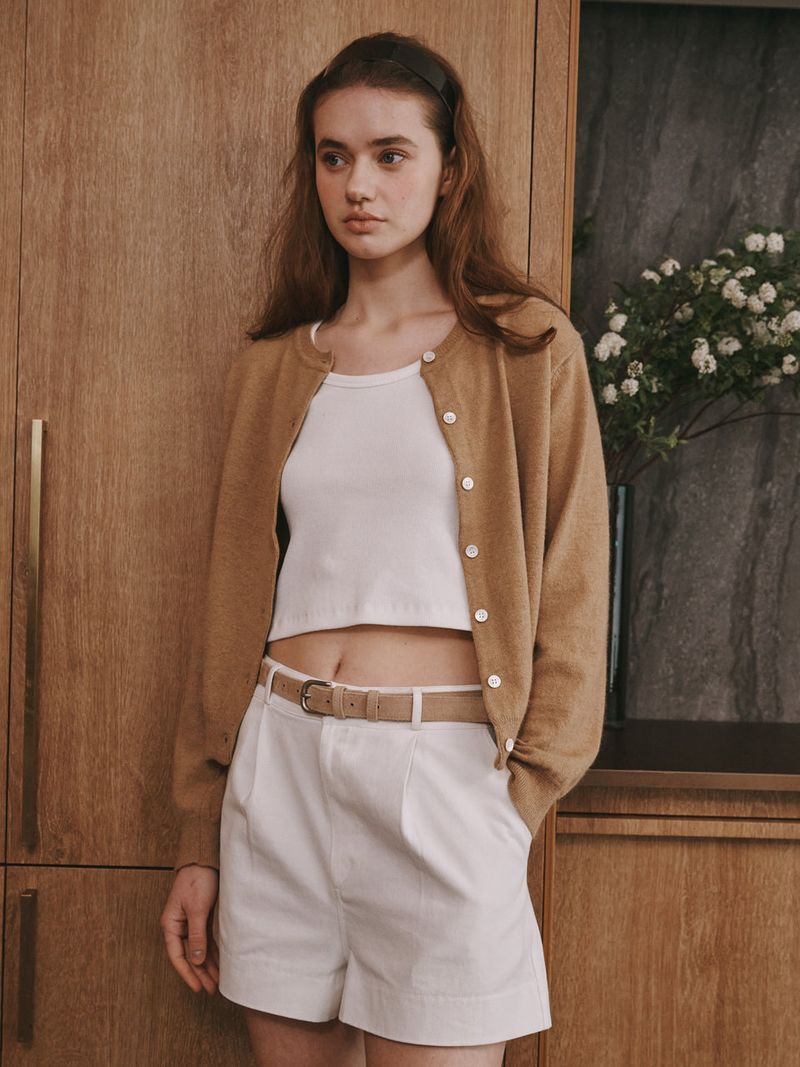 Camel round cardigan (Camel)