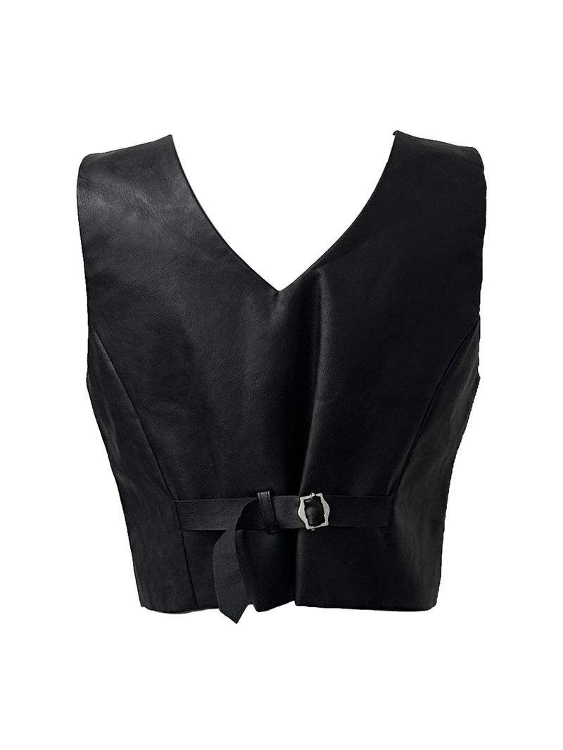 matte chic leather vest