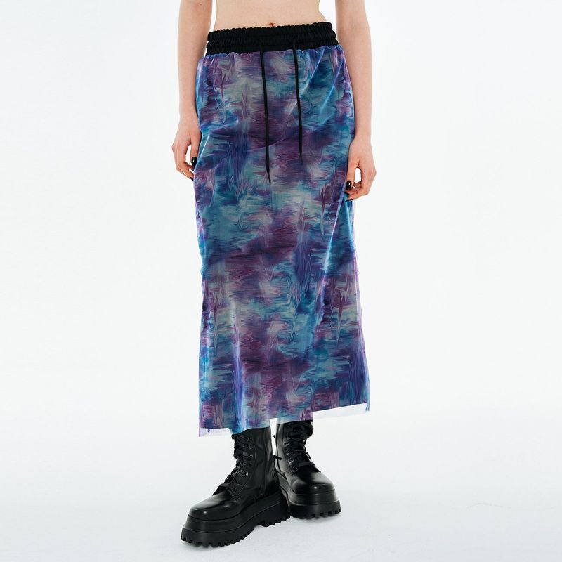 OTHER-worldly（アザーワールドリー）の「Summer Mesh Sweat Skirt [Blue Marble]（Skirts）」