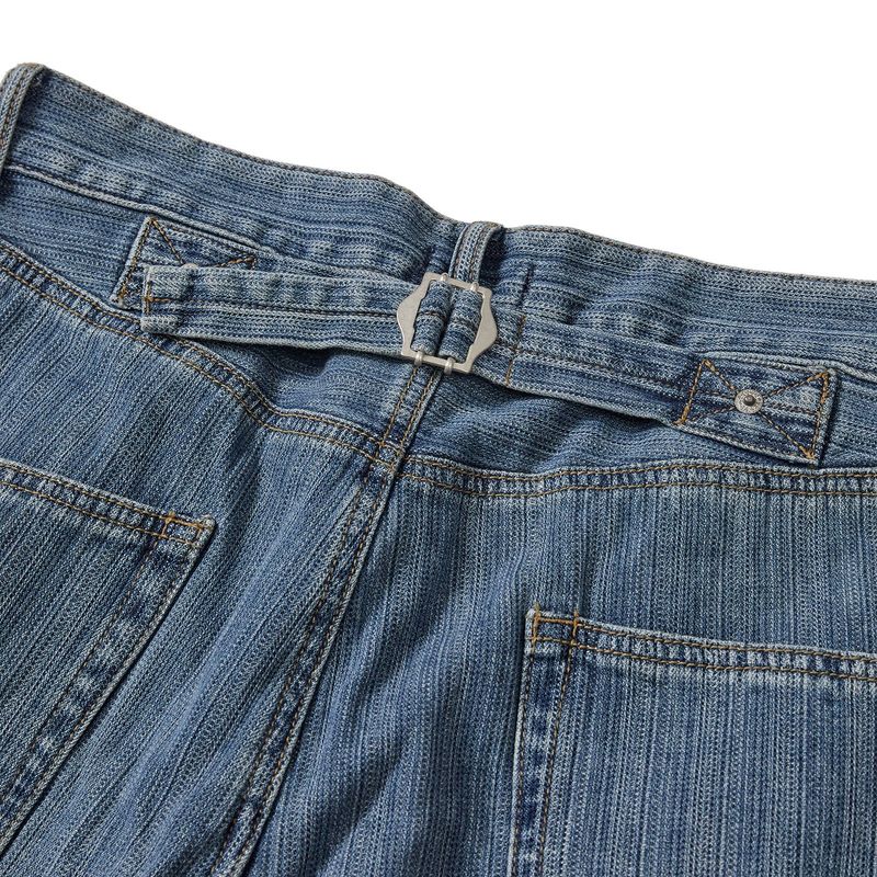 One tuck wide tapered denim pants / Light blue