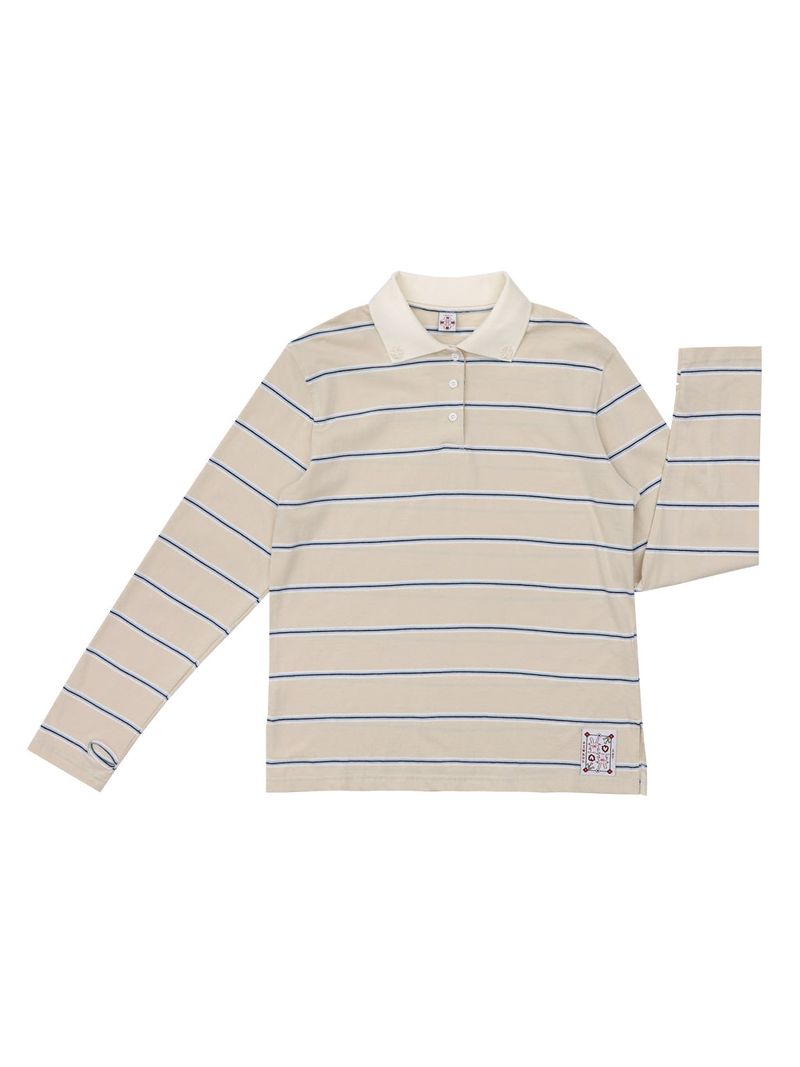 SIWL107（シウォル107）の「Stripe Rugby T-shirt (Ivory)（Tops）」