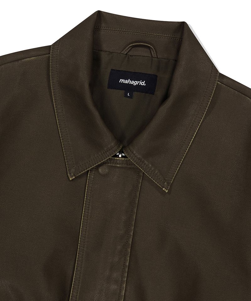WASHED FAUX LEATHER BLOUSON