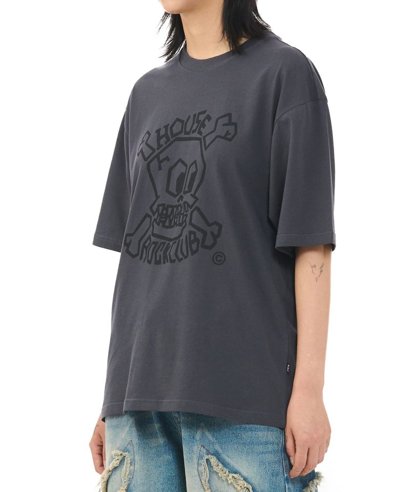 GARAGE SKULL TEE - CHARCOAL