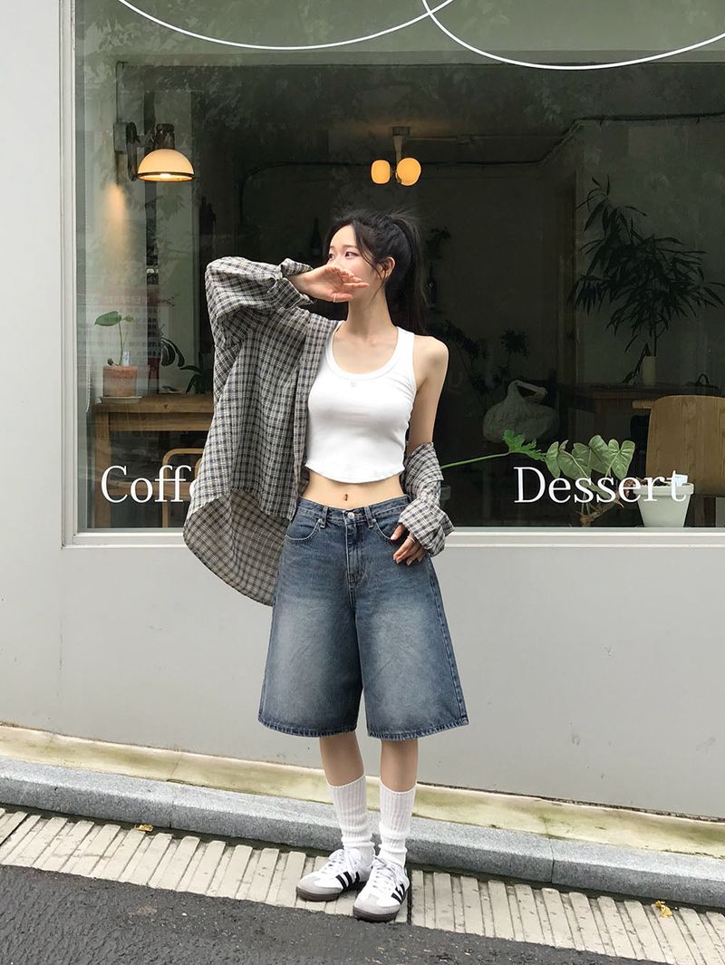 [MADE] cotton bermuda denim pants