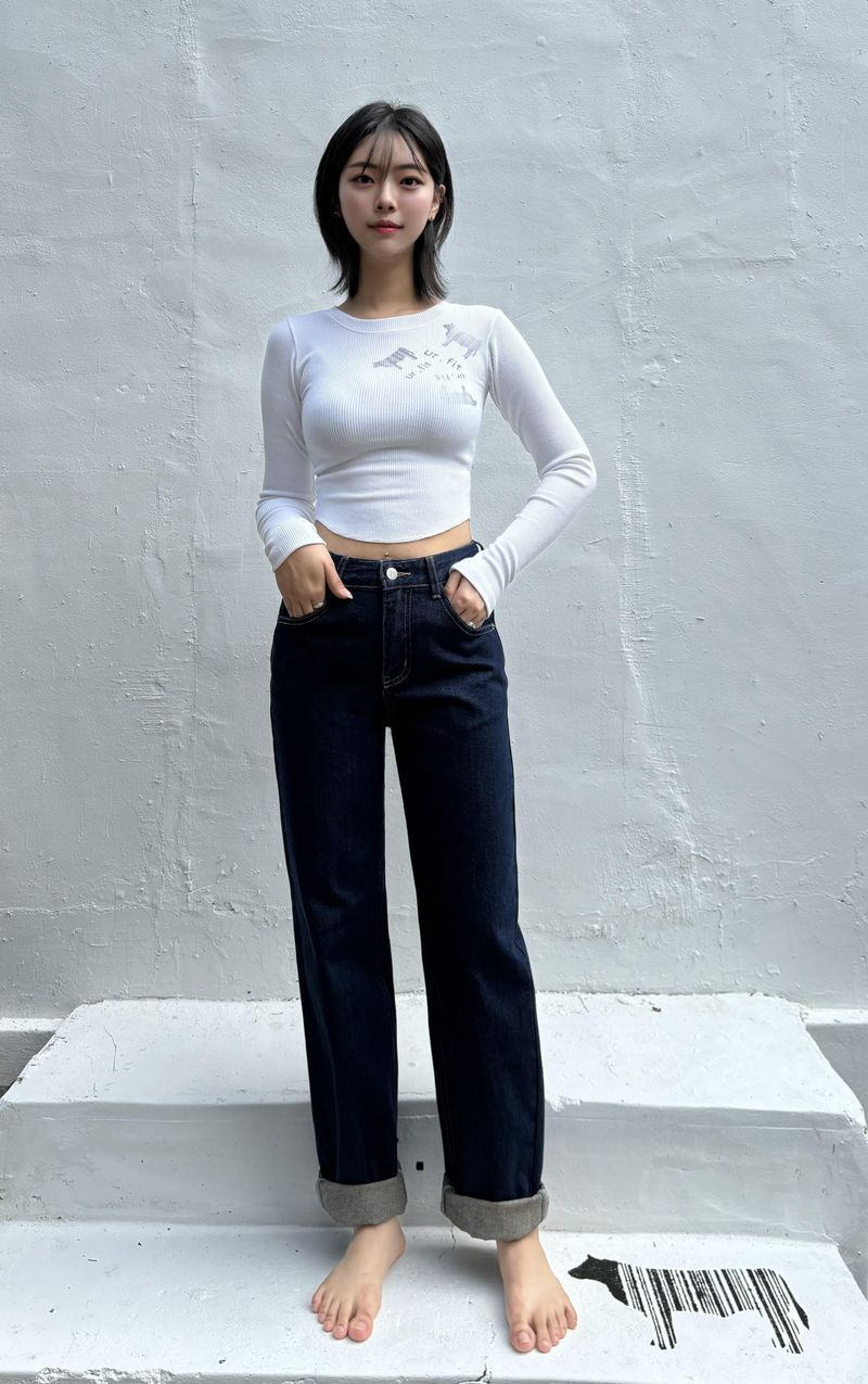 DARK BLUE STANDARD FIT DENIM PANTS code 23003